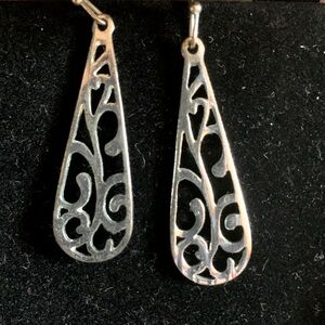 Silver Filigree Drop Earrings